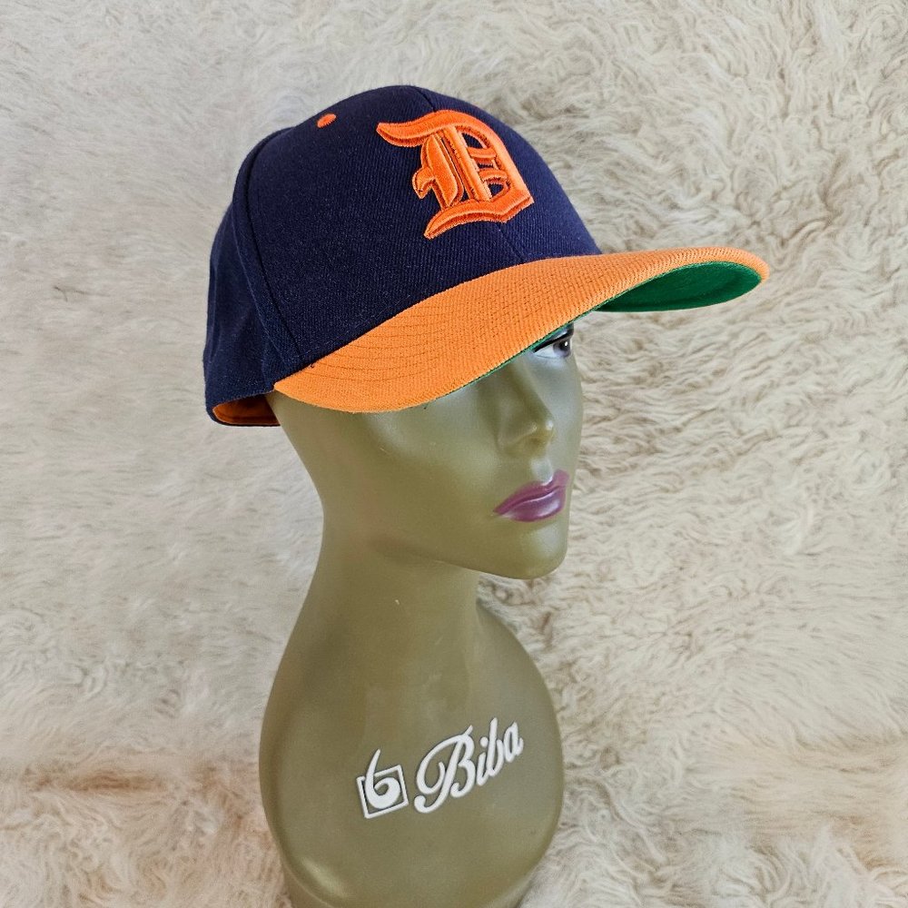 City Hunter Blue and Orange Embroidery Detroit Tiger Snapback Baseball Hat